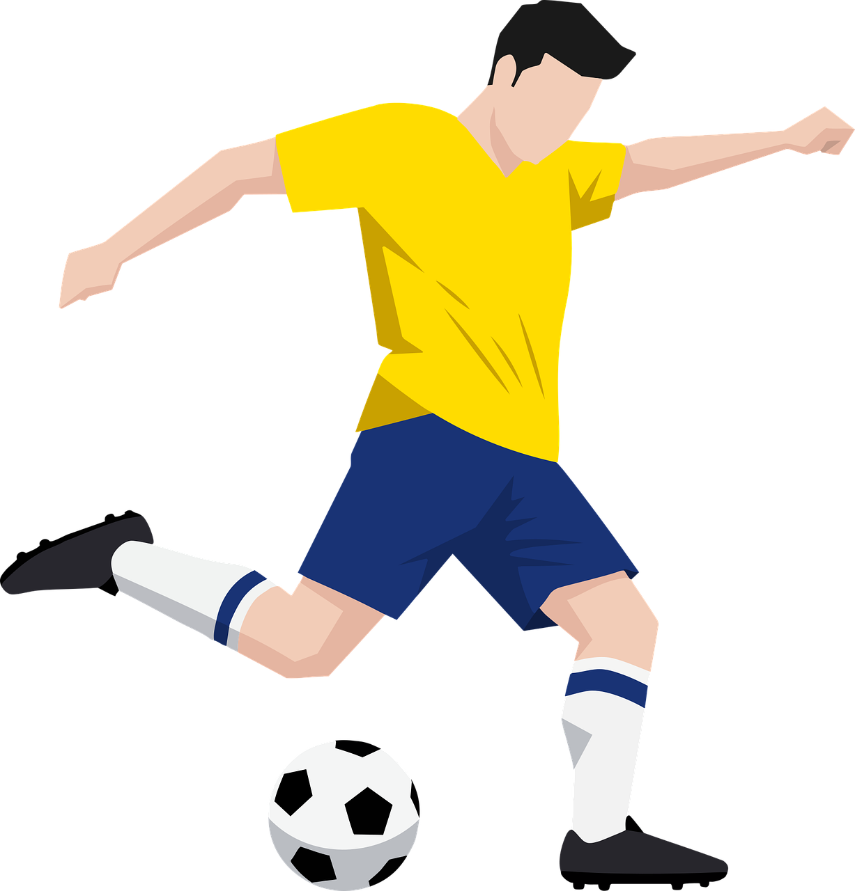 Soccer player kicking a ball